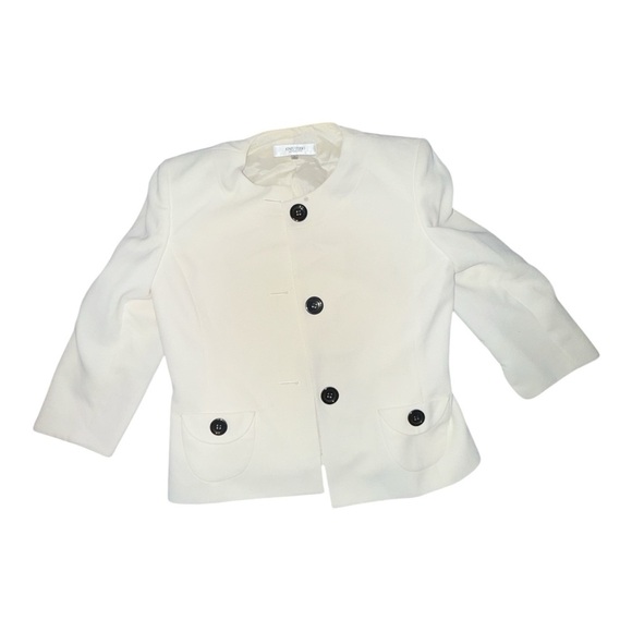 JONES STUDIO SEPARATES VANILLA LINED BLAZER WITH 3 BUTTONS SIZE 4 - Picture 2 of 6